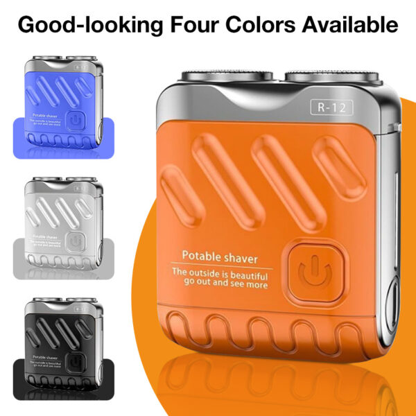 Portable Rotary Dual Ring Electric Shaver Men Travel Mini Shaver Double Floating Magnetic Blade Head Rechargeable Pocket Razors - Image 9