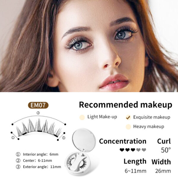 Magnetic False Eyelashes Integrated Storage Box Glue-free Magnet False Eyelashes Natural Makeup Tools With Applicater - Image 9
