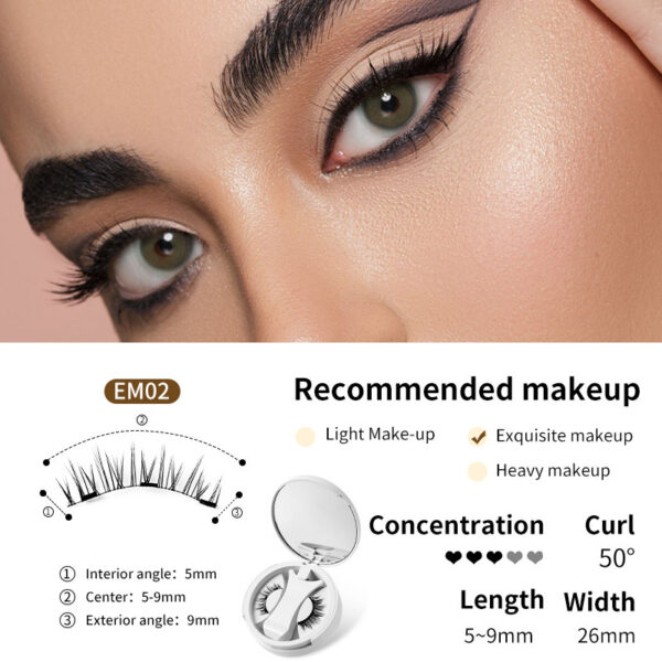 Magnetic False Eyelashes Integrated Storage Box Glue-free Magnet False Eyelashes Natural Makeup Tools With Applicater - Image 7