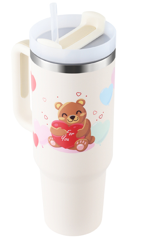 40 Oz Tumbler With Handle Straw Insulated, Stainless Steel Spill Proof Vacuum Coffee Cup Tumbler With Lid Tapered Mug Gifts For Valentine Lover Suitable For Car Gym Office Travel - Image 8